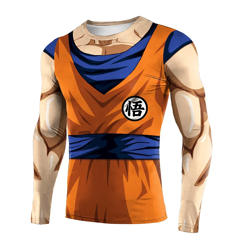 Dragon Ball Super T-shirt Goku Men\'s Short Sleeve Compression Tight Fitness Gym Sports Printing Running Tracksuit Hero Jerseys