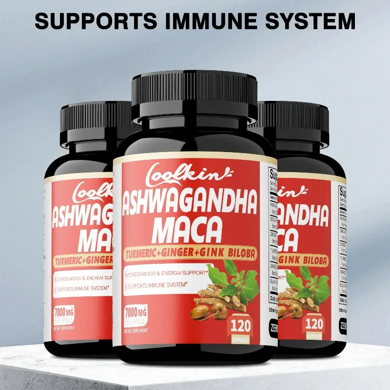 

Ashwagandha and Maca Capsules - Improves Muscle, Endurance, Strength and Male Performance, Relieves StressCapsule