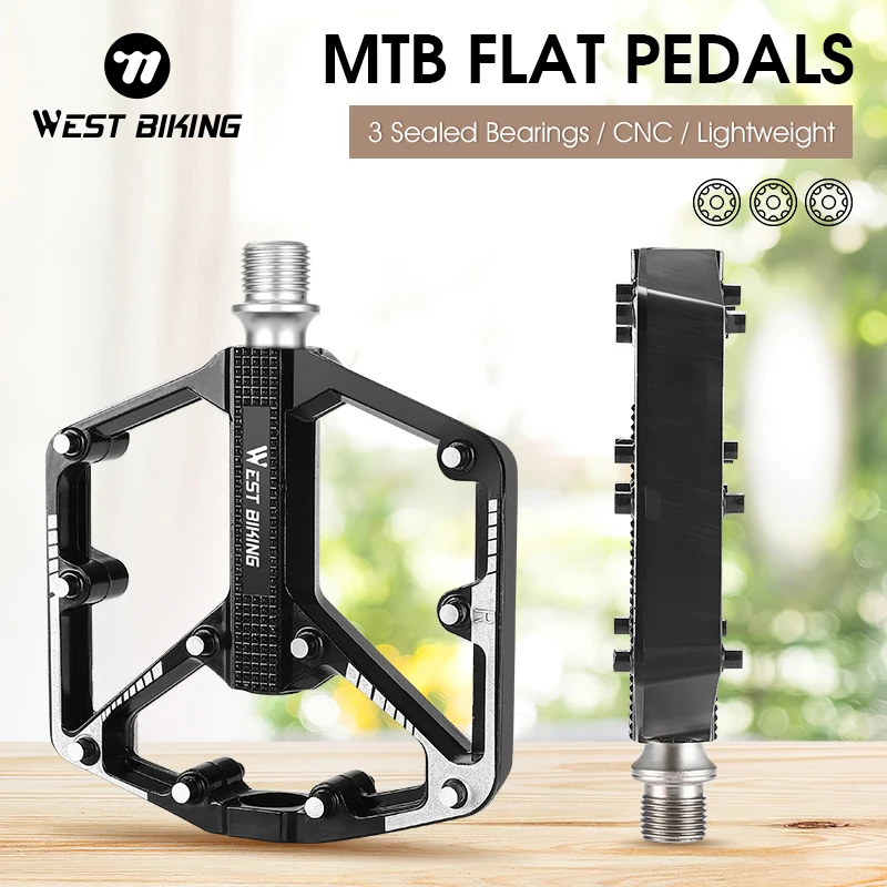 

WEST BIKING 3 Bearing Bicycle Pedals Ultralight Widen Aluminum Alloy BMX MTB Road Bike Sealed Bearing Pedal Cycling Accessories