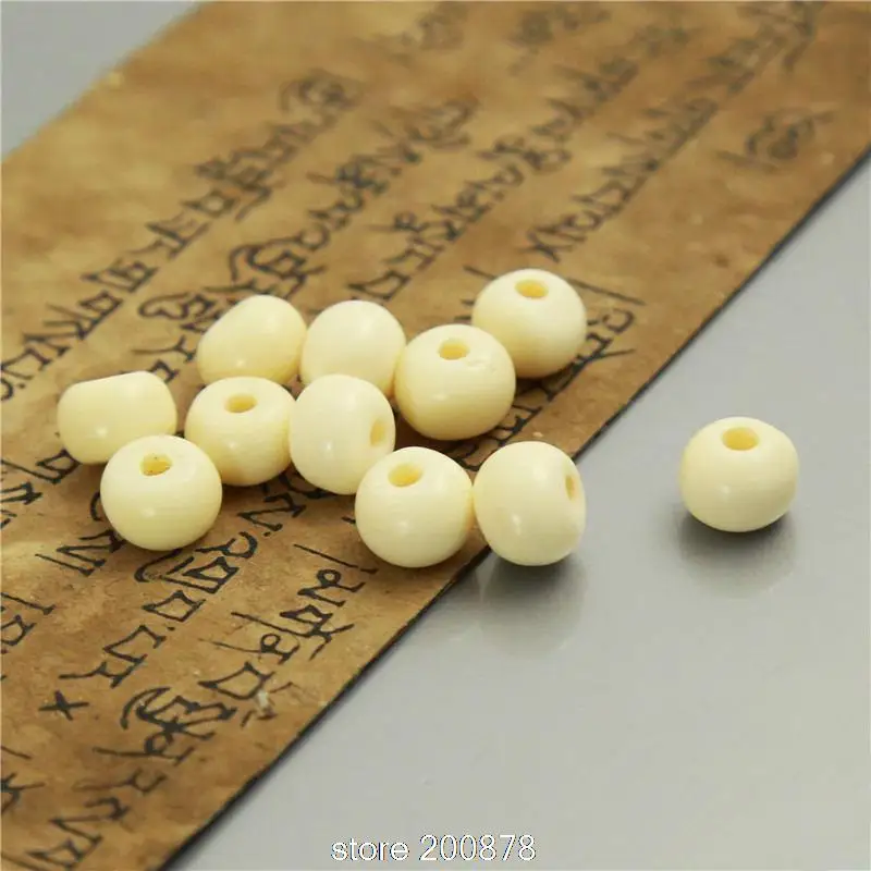 100 Beads White Yak Bone 8/10/12mm Hand Polish Bone Beads Strand TSB0015