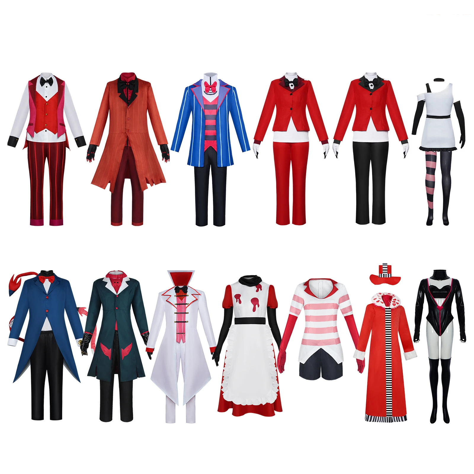 

Anime Alastor Hazbin Vaggie Alastor Charlotte Niffy Lucifer Cosplay Costume Hotel Radio Demon Cosplay Uniform Halloween Full