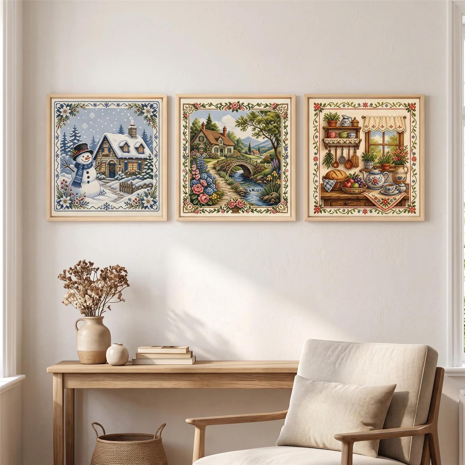 Cross Stitch Stamped Kits Beginners - Набор для вышивания крестиком с готовым