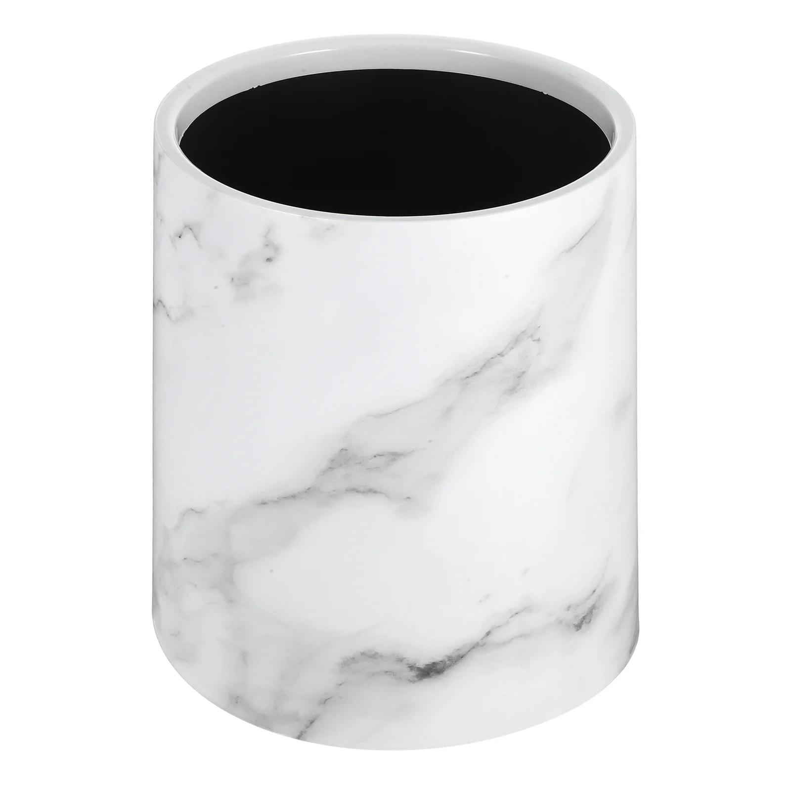 

Marbling Trash Can Marble Pattern Waste Bin Easy Clean PP Material Large Opening Bedroom Living Room Kitchen Bathroom Office