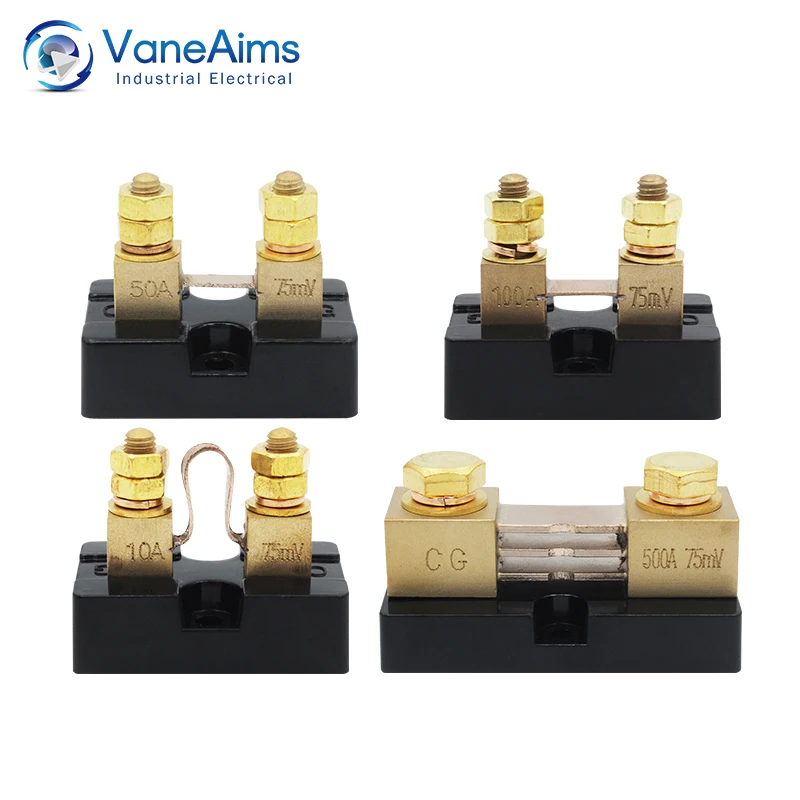 FL-15 DC Current Meter Shunt VaneAims 5A 10A 20A 50A 75A 100A 300A 400A 500A 600A 50mV 75mV 100mV Analog Ammeter Shunt Resistor