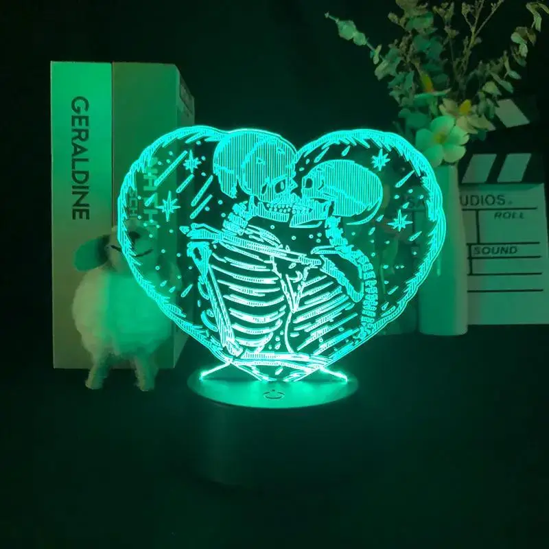 Anime 3D Night Light Cartoon Lovers Illusion LED Table Lamp Decor Room Night Light 7 Color Touchable Bedroom Decoration Toy Gift