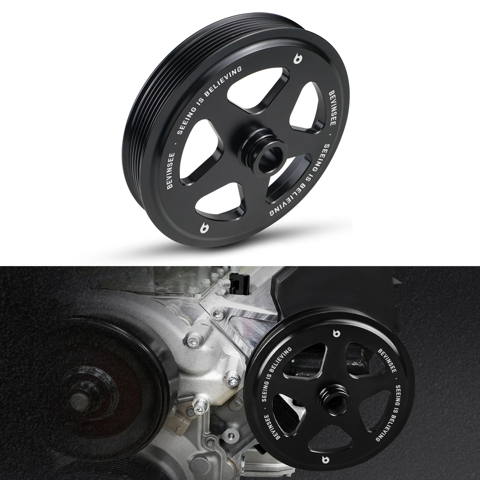 

For LS1 Power Steering Pump Pulley, for Camaro for Firebird 98-02 V8 LS1 Engine, Replace for 12559885