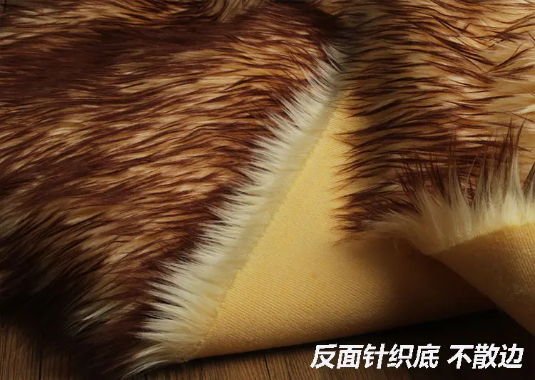 Beach wool fox fur faux plush fur fabric for winter coat pillow case vest Fur collar 5cm long hair plush fur tissu telas