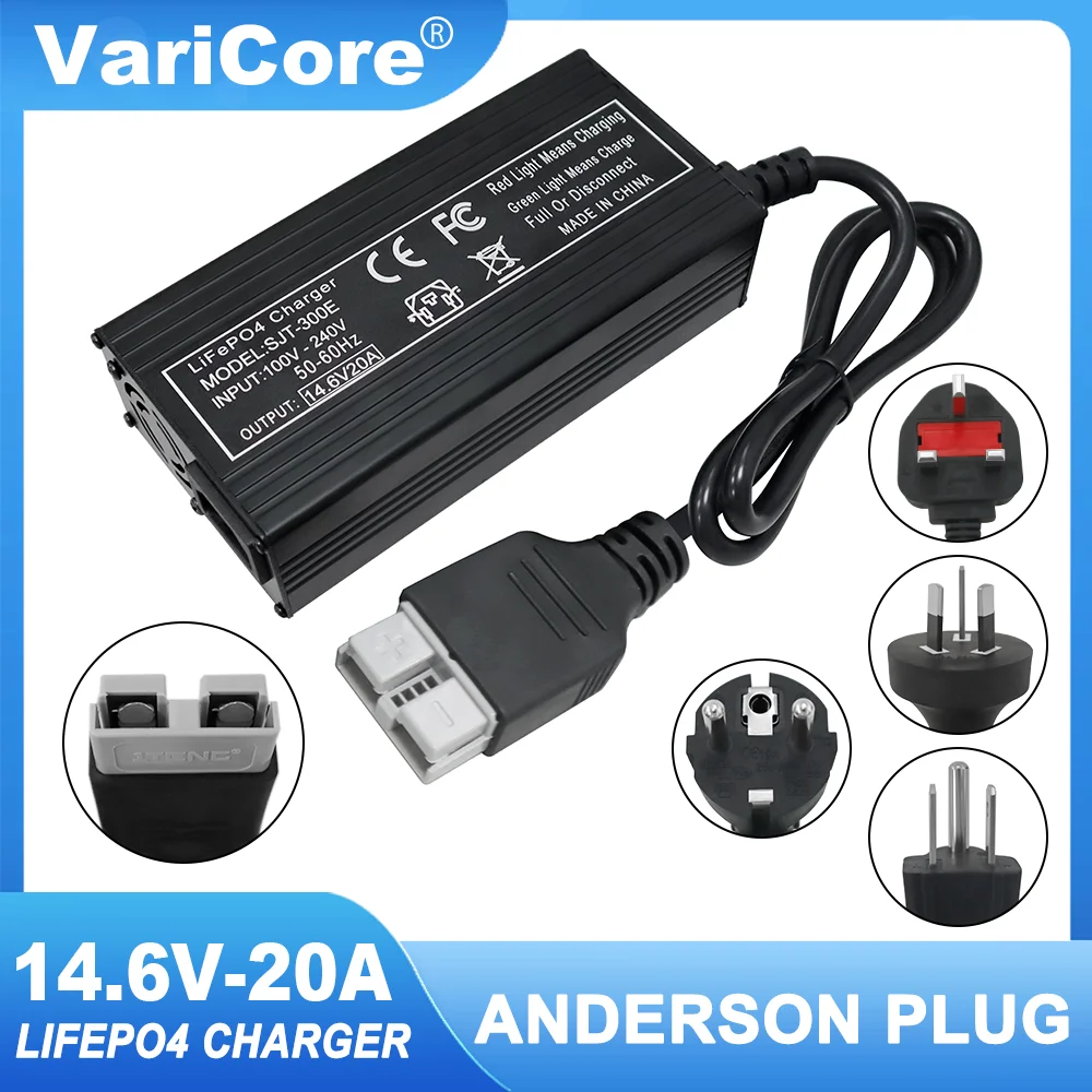 VariCore 14.6V 20A Smart Lifepo4 Battery Charger 110-220V 4S 12V High Power Charger For Lithium iron Phosphate Battery Pack