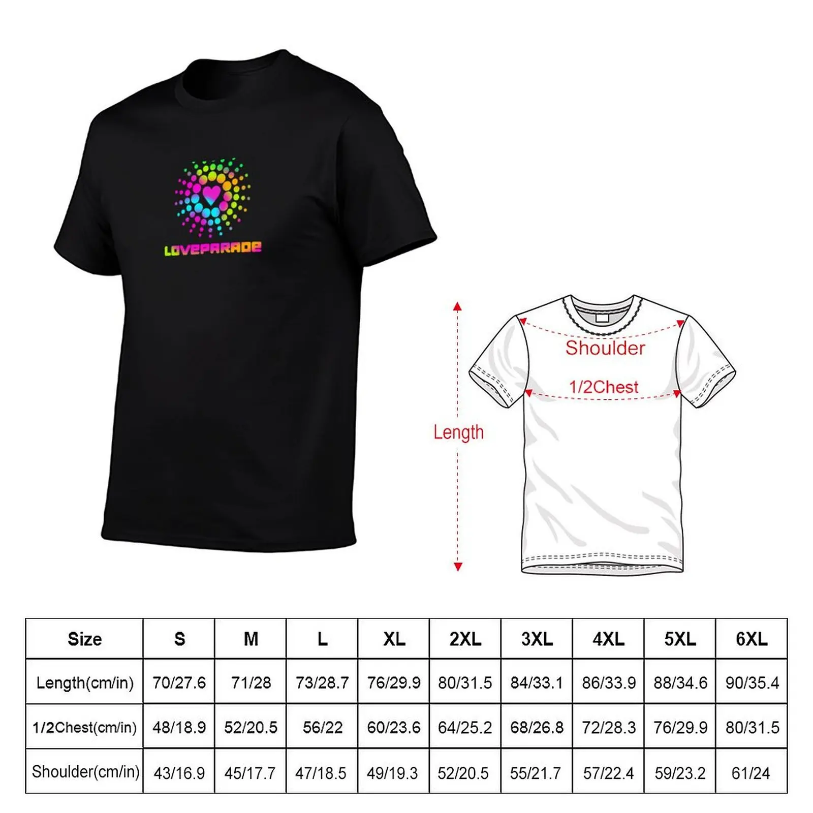 Colorful Loveparade logo T-Shirt shirts graphic tees graphic tee shirt clothing for men