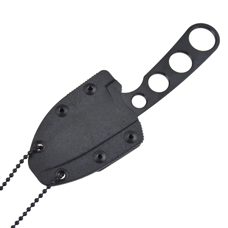 Sanrenmu-cuchillo de cuello de hoja fija 7130, supervivencia al aire libre, Camping, supervivencia, caza táctica con funda y adaptador de cinturón