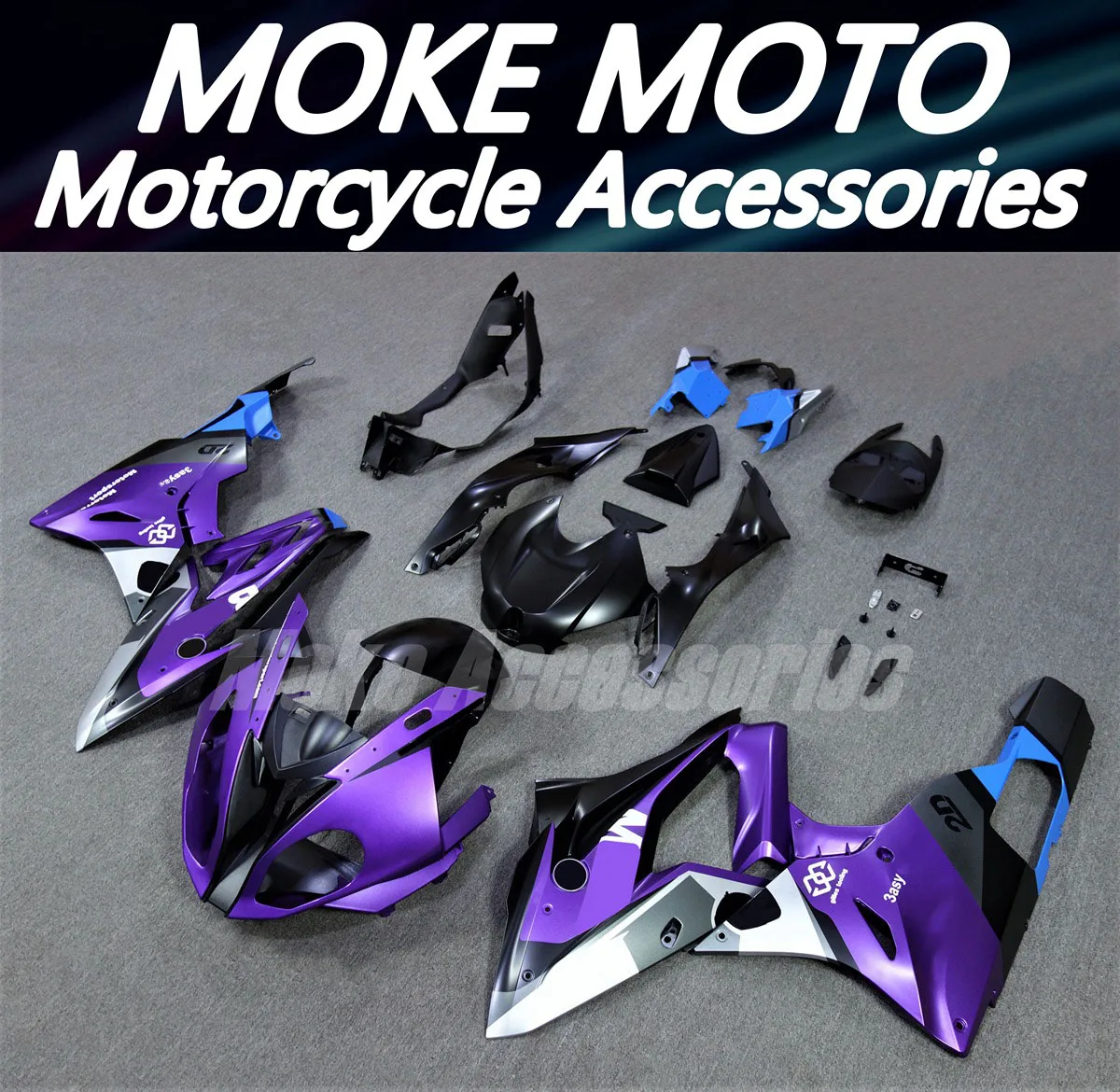 

Комплект обтекателей для мотоцикла Moke moto, подходит для S1000rr 2015 2016, комплект кузовных работ 15 16, высокое качество, инъекция ABS, новый матовый фиолетовый