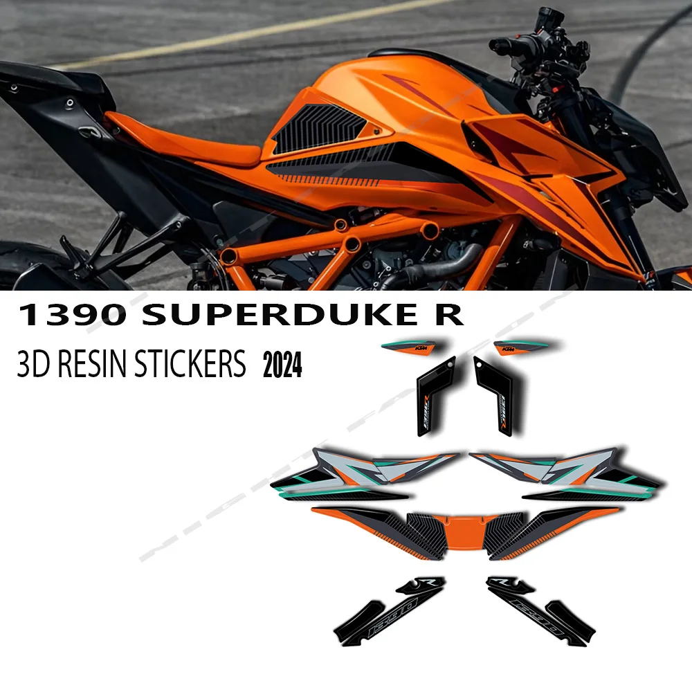 For 1390 Super Duke R / EVO 2024 Motorcycle Accessories 3D Epoxy Resin Sticker Protection Kit Fairing Sticker