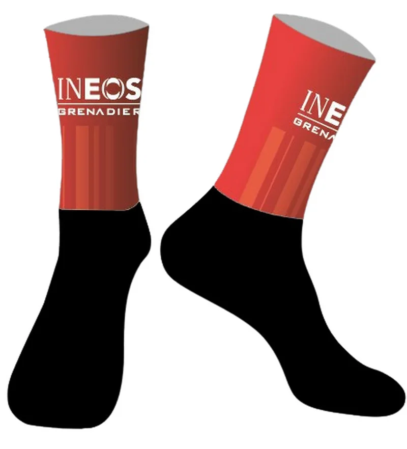LASER CUT ONE PAIR 2024 INEOS GRENADIER TEAM Cycling Socks Antislip Bike Racing MITI Breathable FOR Men and Women