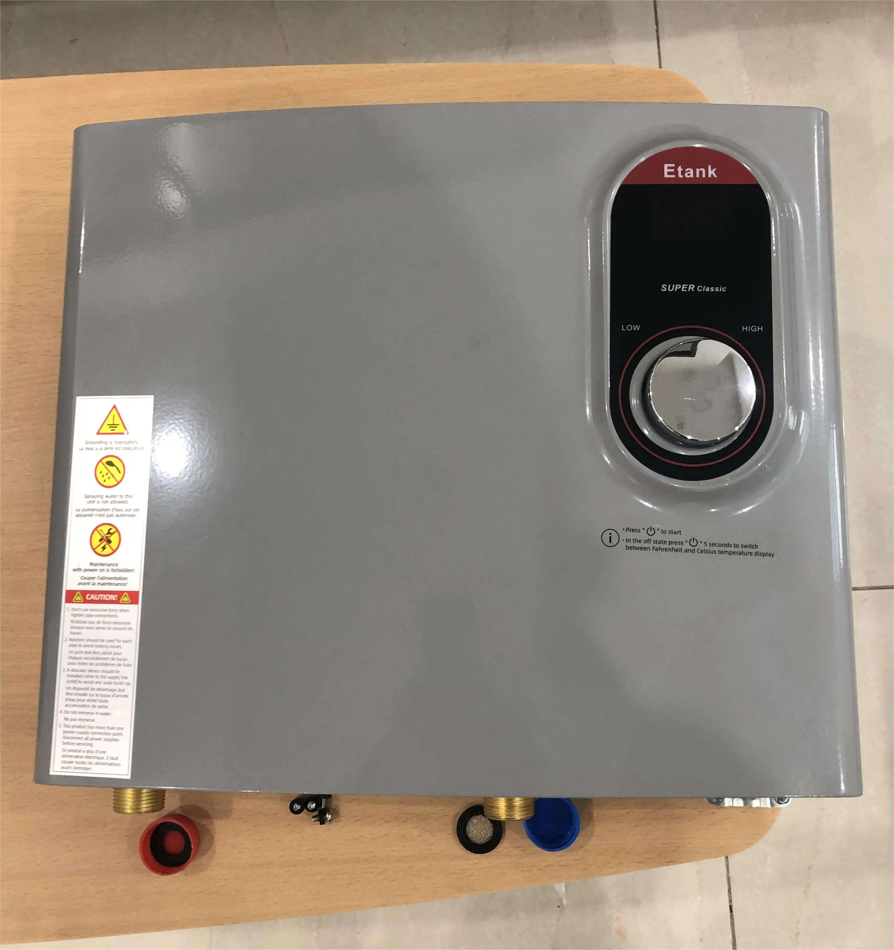 14kW-27kW Instant Tankless Electric Water Heater, Knob Control Shower Boiler for Bathroom Kitchen, 220V-240V