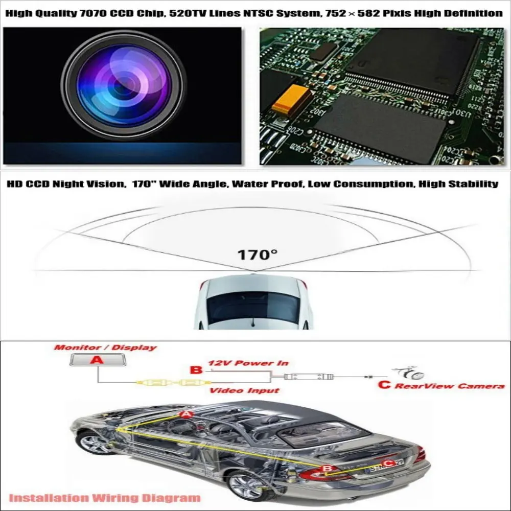 For Dodge Intrepid 1998-2004 Car Rearview Rear View Camera Backup Parking Back AUTO HD CCD CAM Accessories Kit