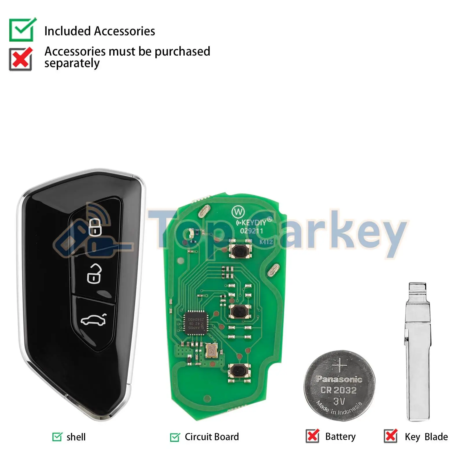 KEYDIY KD ZB25-3 ZB25-4 Universal Smart Remote Key Compatible with VW MQB Jetta Bora Golf Passat Lavida Magotan Type