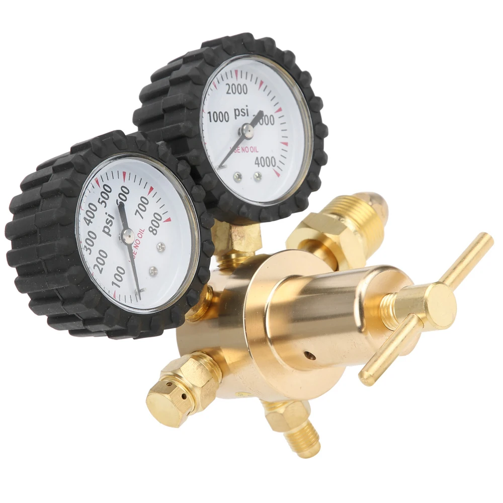 Nitrogen Regulator Gauge Pressure Equipment Brass CGA580 Inlet Connection Gauges 0-600PSI CGA580 Inlet 1/4 inch Flare Output