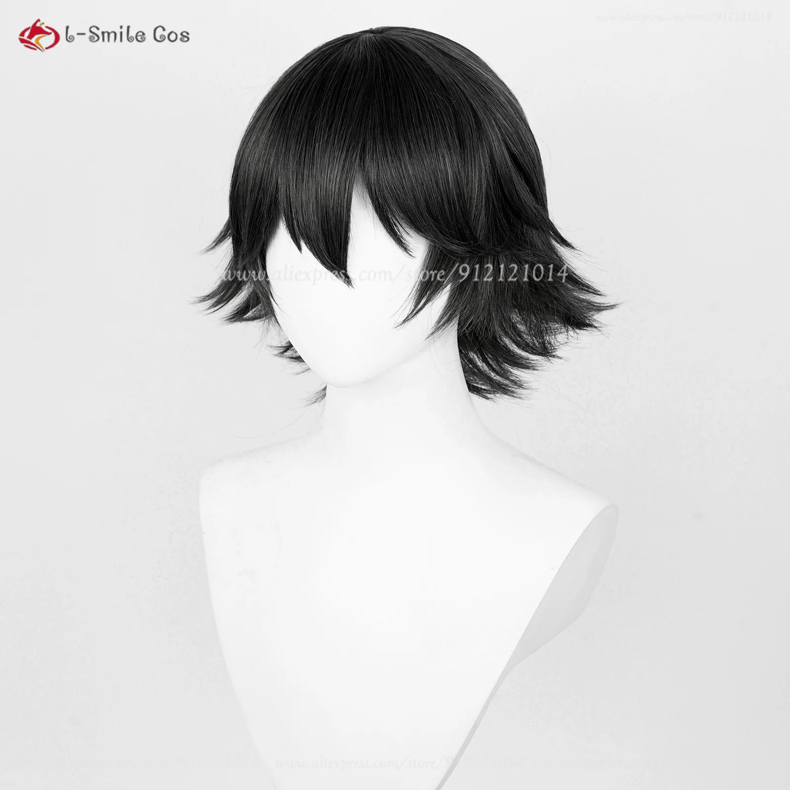 Anime Shizuku Cosplay Wig Black Short Wig Shizuku Murasaki Wigs With Glasses Heat Resistant Synthetic Hair Halloween + Wig Cap