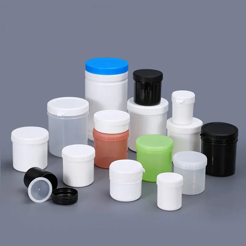 1L Round Plastic Jar Airtight Sealing Storage Container for Food Cream Liquid Food Grade Refillable Bottle 1Pcs