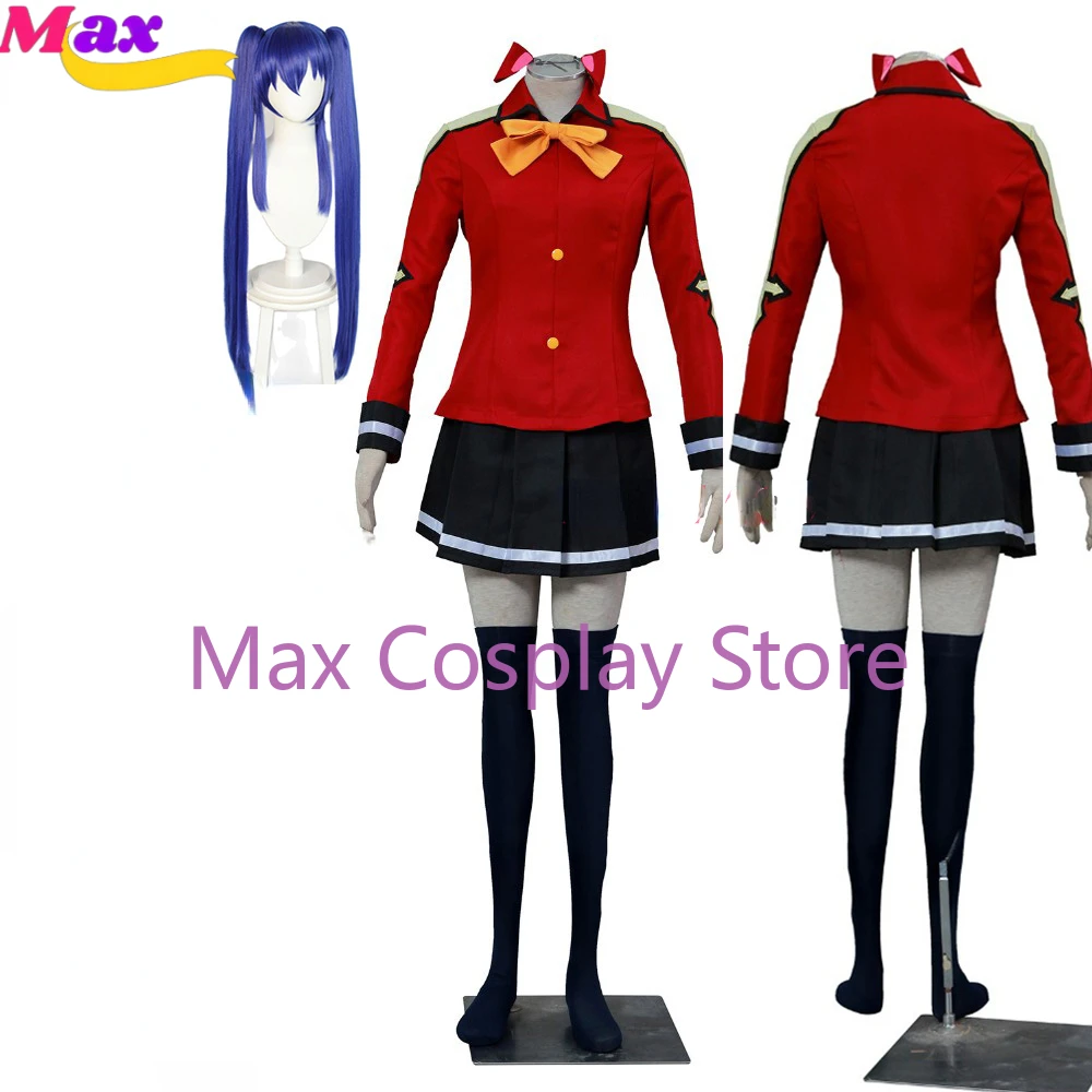 

Max Anime Wendy Marvell Cosplay Costume Halloween Party Clothing Dresses Suit School Uniform Tops+Skirt+Tie+Socks Set YW