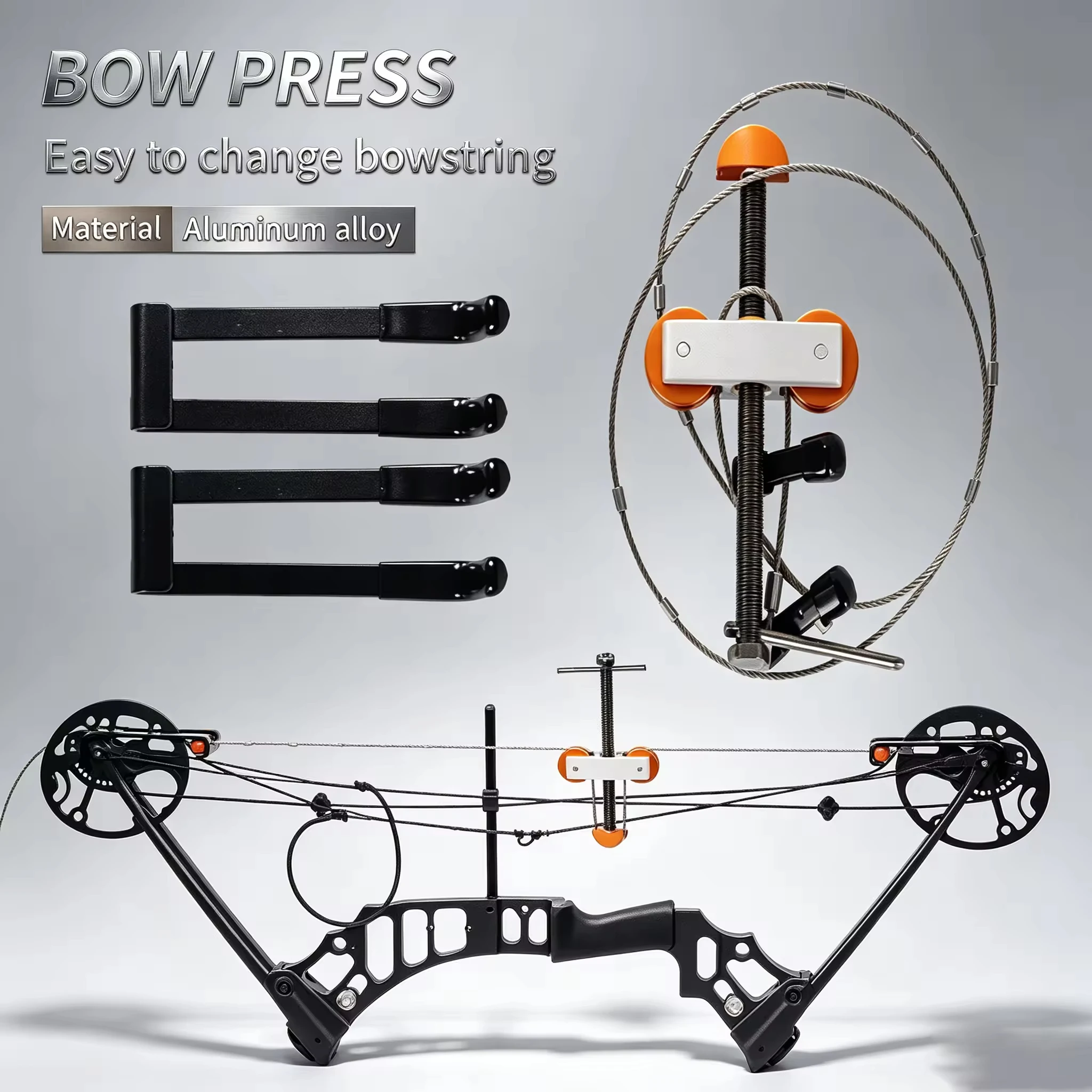 Compound Bow Press Stainless Steel Limb Bracket Bowstring Replacement Tool Hunting Archery Bow Maintenance Press