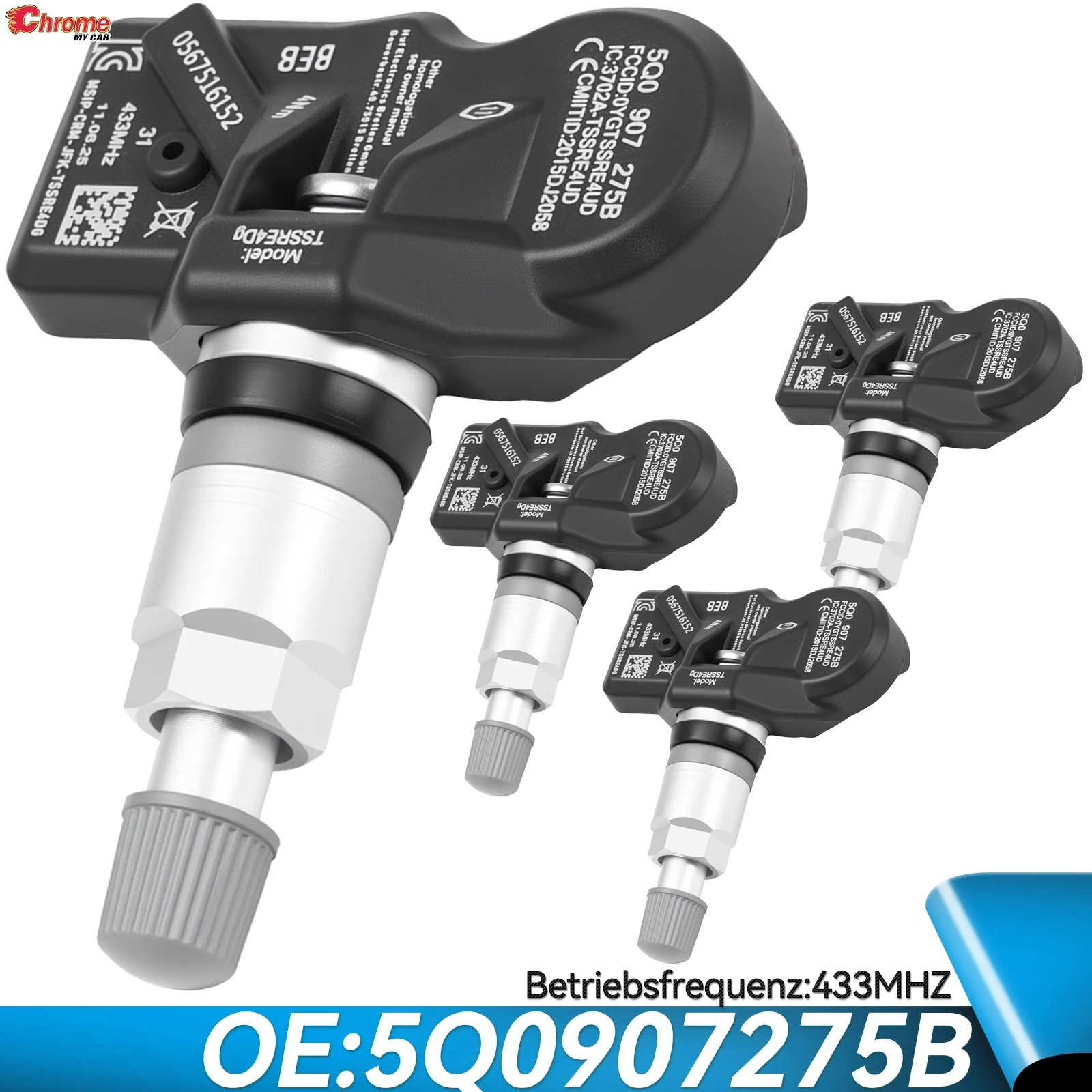 

4X TPMS Tyre Pressure Monitor Sensor For Audi Q3 Q5 Q7 TT A6 A7 A3 RS3 RS4 RS5 Porsche 718 911 VW 5Q0907275B Passat Amarok