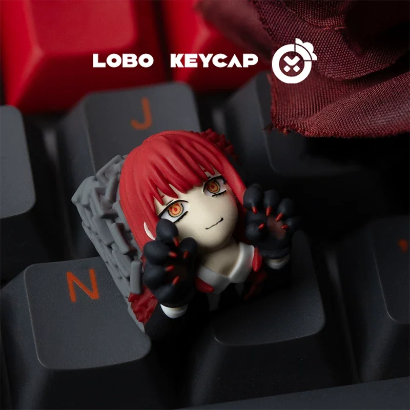 Nowe keycapy Chainsaw Man Reze & Makima Anime, żywiczne, DIY, urocze, personalizowane keycapy ESC, spersonalizowany prezent do klawiatur mechanicznych — zdjęcie produktu 6