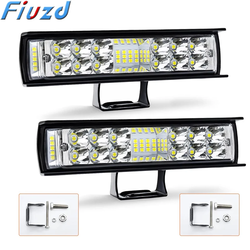 LED Light Bar 6 Inch 60W 6000LM LED Pods Flood Spot Beam Combo Off Road Driving Fog Light for Truck ATV Boat - 2PCS
