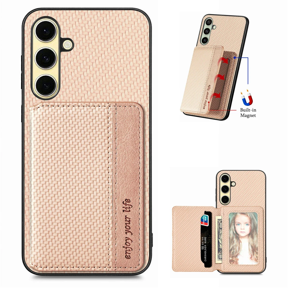 RFID Card Magnetic Leather Back Case for Samsung Galaxy A17 5G 4G Luxury Cover Phone Samsung A16 A26 A36 A56 A 17 16 Bumper Etui