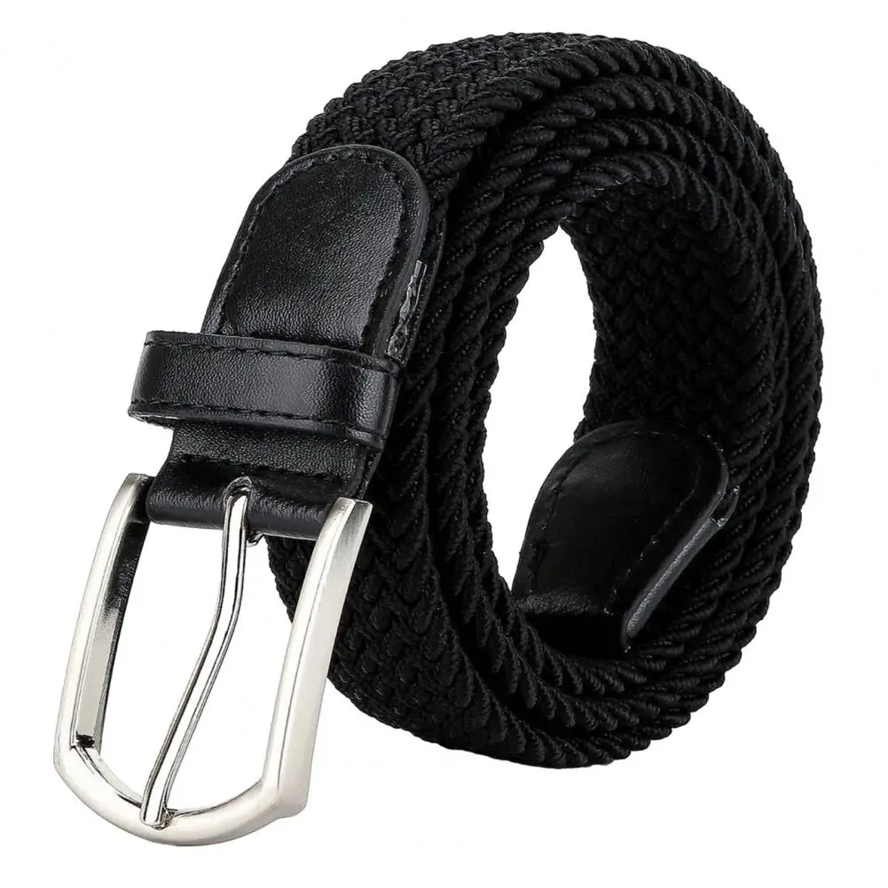 

Men Belt Metal Pin Buckle Wide Band Anti-break Firm Stitching Great Tougness Waist Strap Male Elastic Belt Pants Jeans Matching