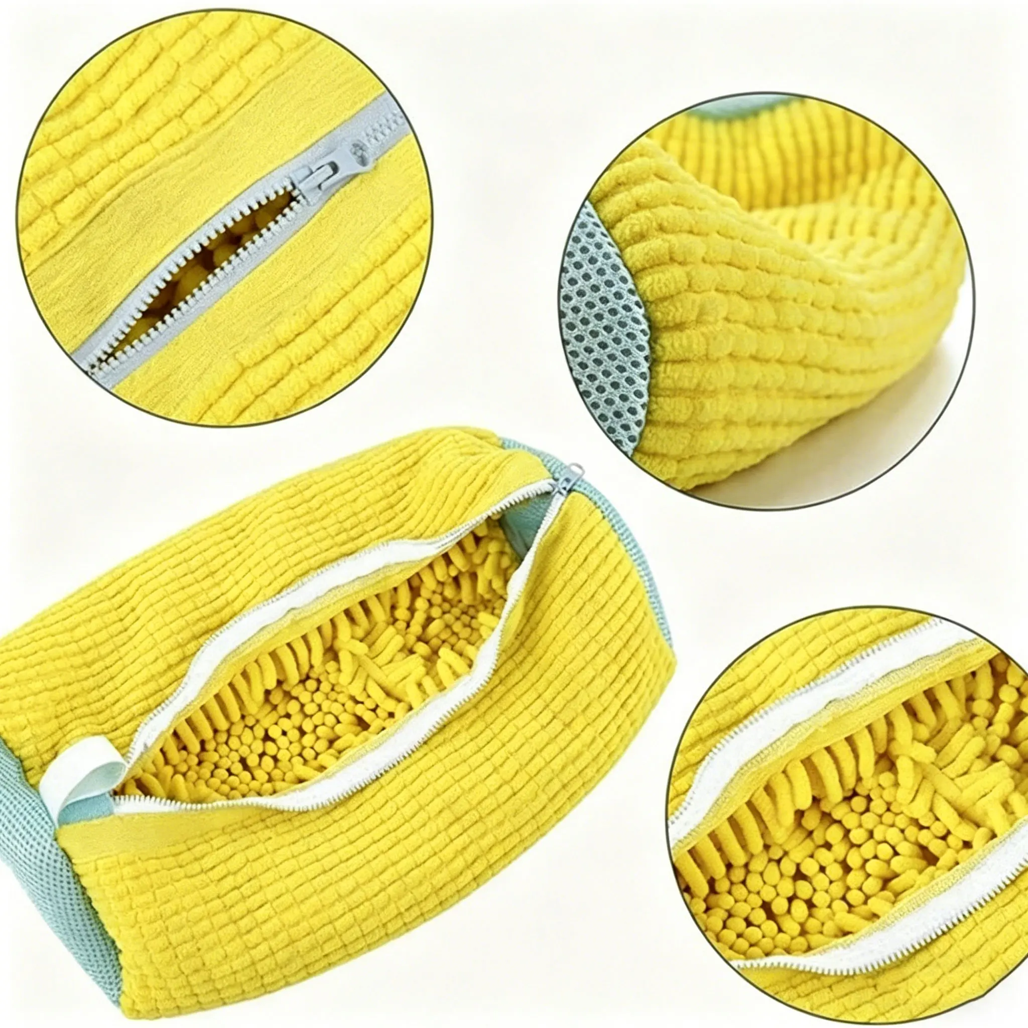 Durable Shoe Washing Machine Bag for All Shoe Types-Yellow with Blue Zipper,Ideal for Sneakers and Casual Shoes,Laundry Wash Bag view 6