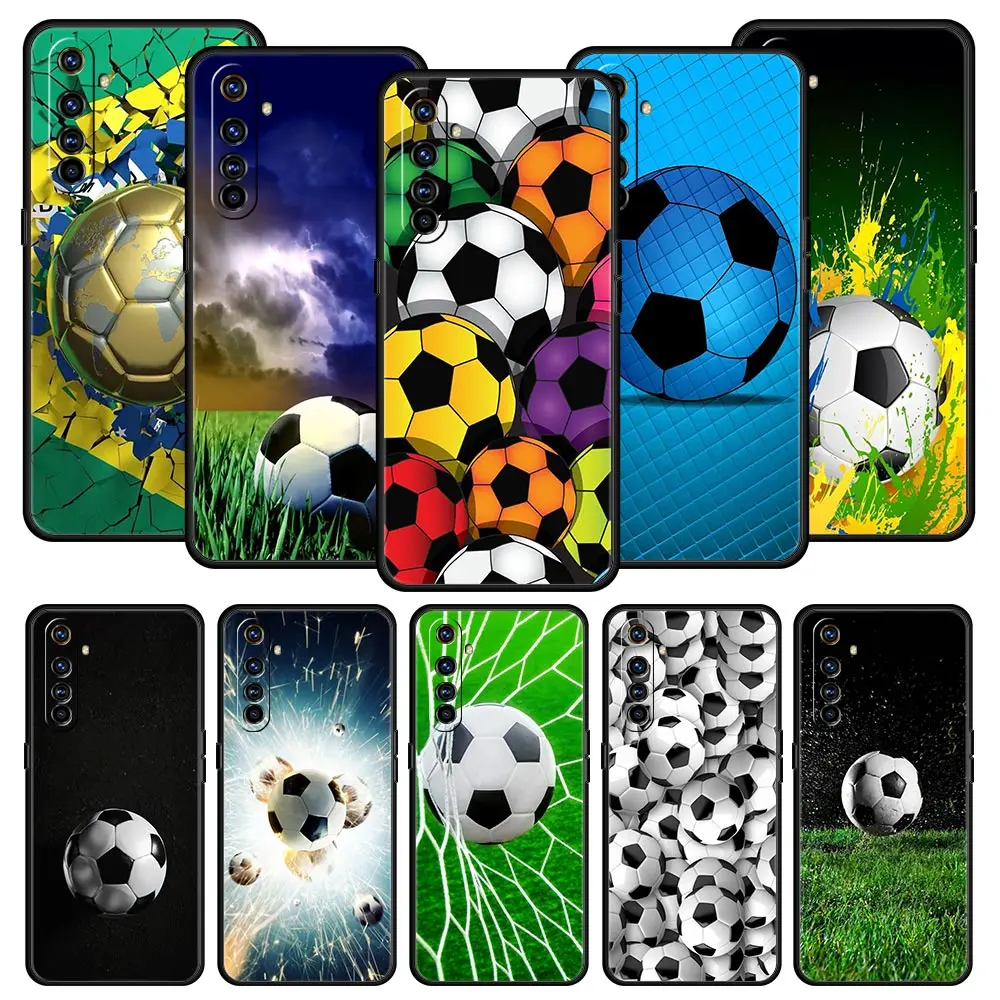 

Soccer ball Football Field For Realme GT Neo 2 3 3T Phone Case For Realme 10 9 8 5G 7 6 GT2 Pro Plus 9i 8i C21 C11 C25 C35 Cover