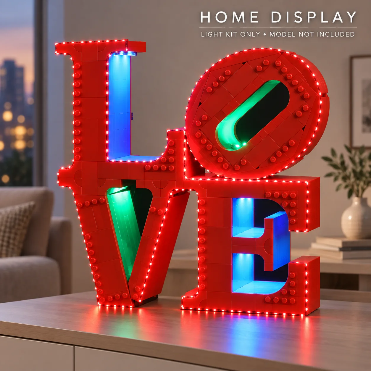 MAXCXT LED Light Set For LEGO 31214 LOVE DIY Decorative Lamp With Battery Box (Not Include Lego Building Blocks Set ﻿）