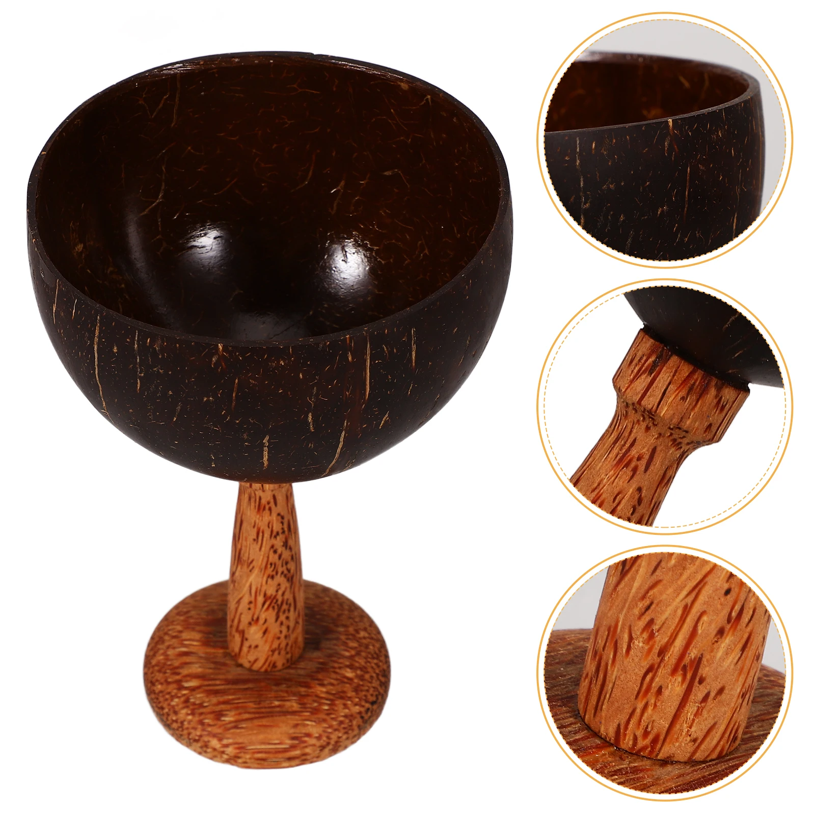 

Coconut Cup Coconut Shell Drinking Cups Hawaiian Party Mugs Decorative Bowls Reusable Safe Glass Cocktail Container