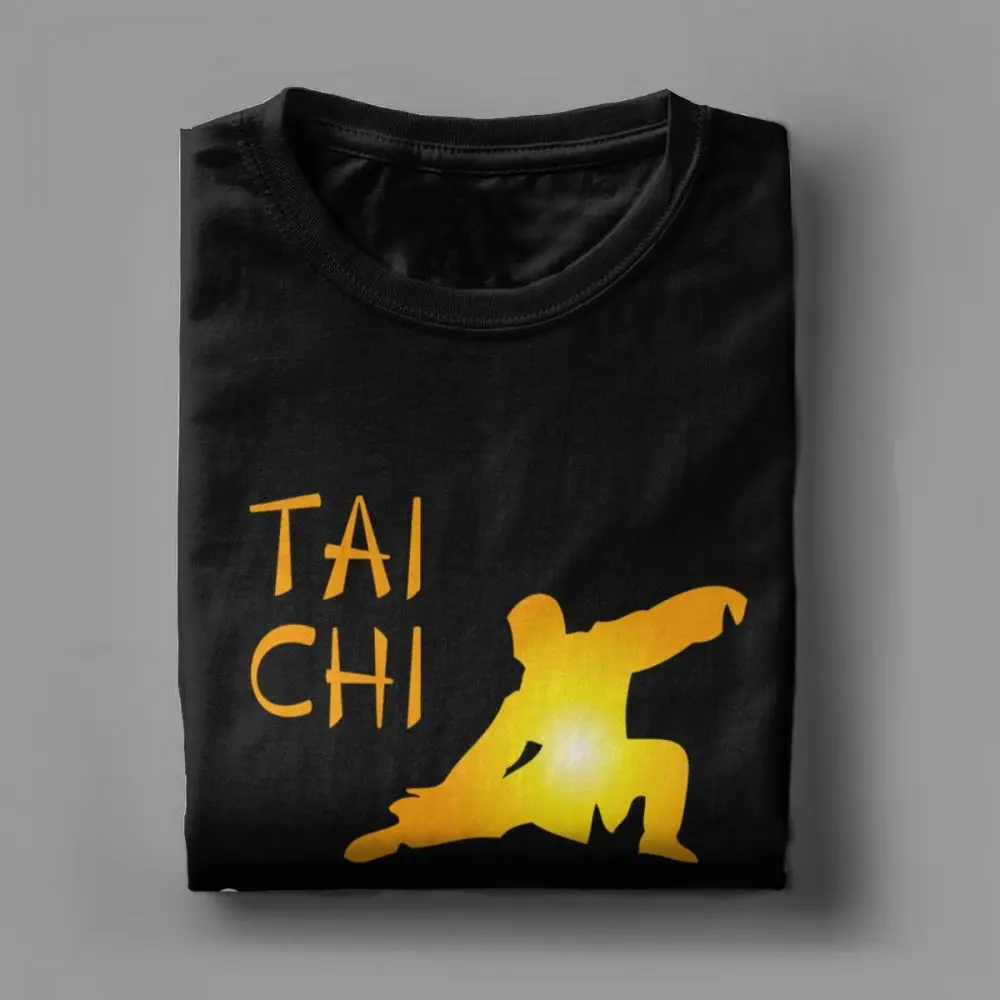 Chinese Style Men Tshirt Tai Chi Cultivate The Harmony T Shirts 100% Cotton Tops Unique Crew Neck Tee Shirt Printed T-Shirts