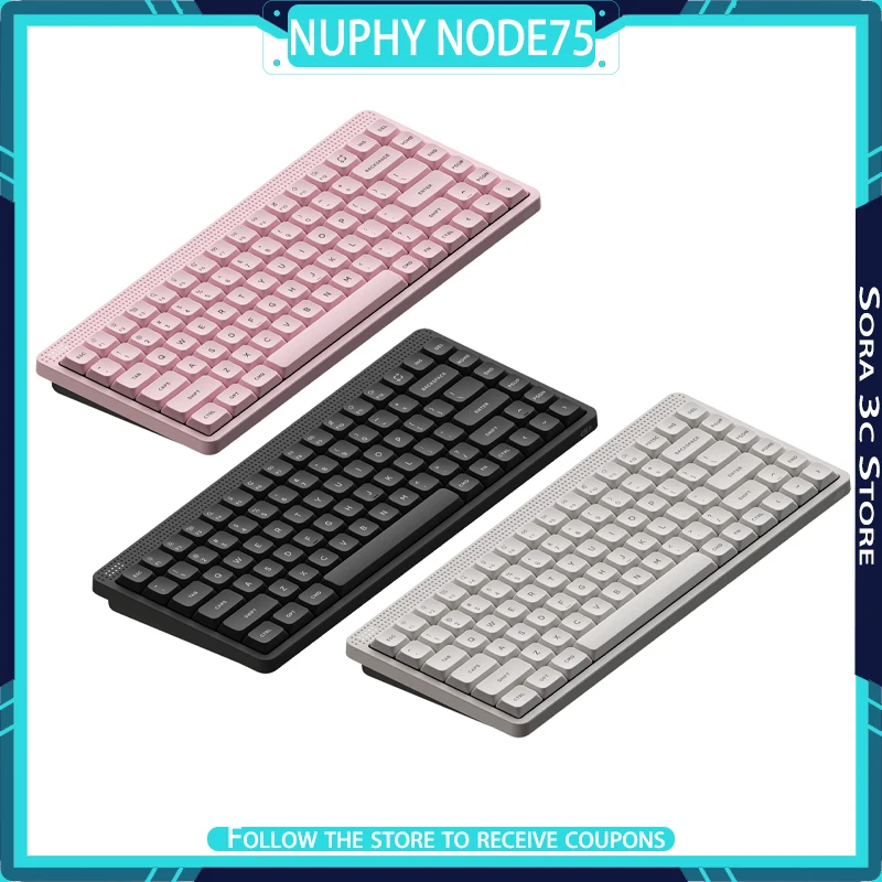 

Nuphy Node75 Mechanical Keyboard Wireless Tri-mode Silent and Lightweight Custom Volume Adjustment Touchpad PC Office Keyboard