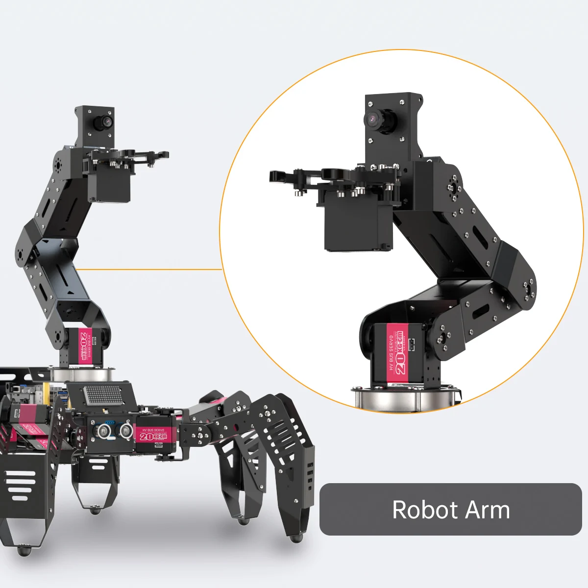 NEW Hiwonder SpiderPi Pro AI Vision Hexapod Spider Robot with Programmable Robotic Arm for Raspberry Pi 4B/5 Education Robotics