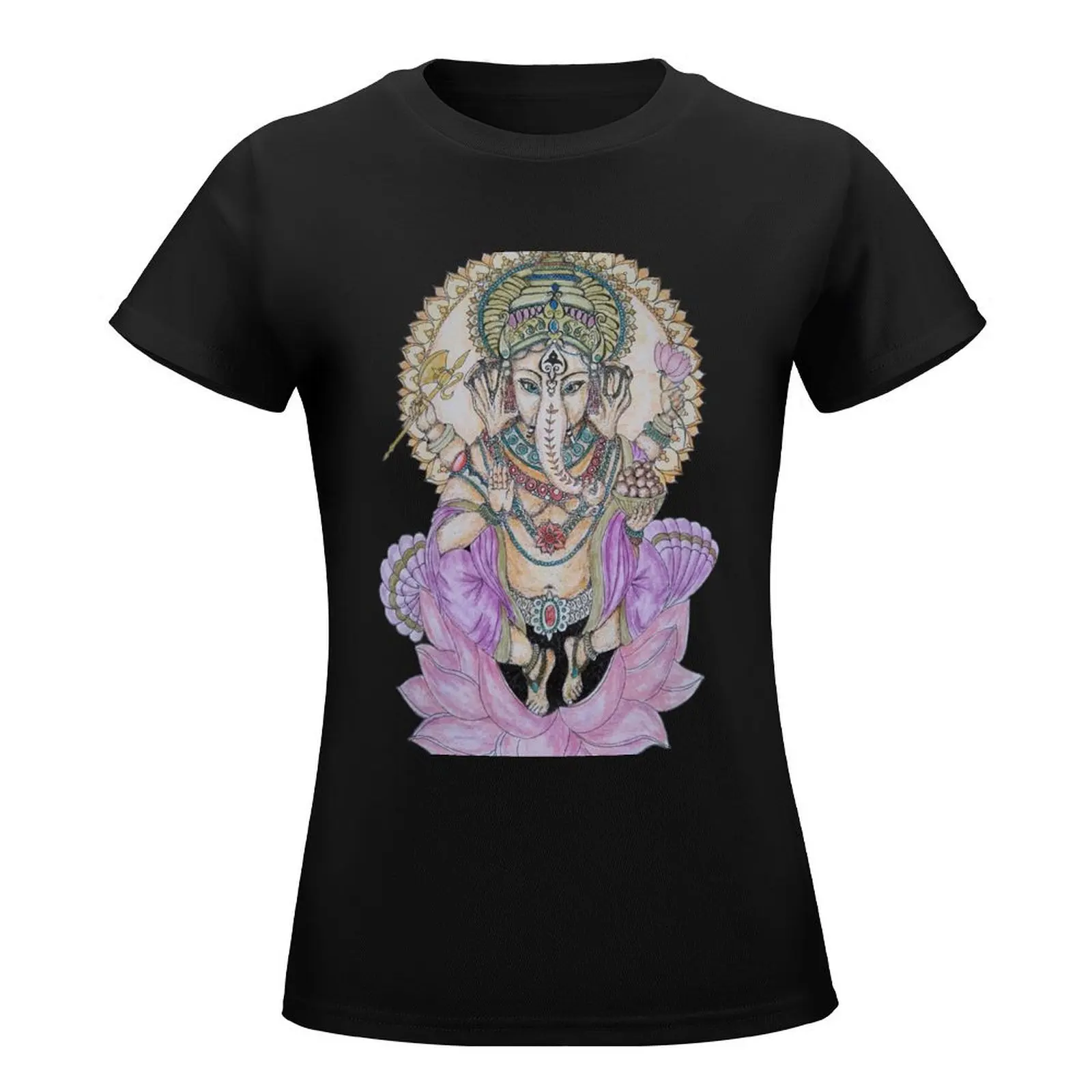 Ganesh T-Shirt hippie clothes shirts graphic tees Summer Women's clothing