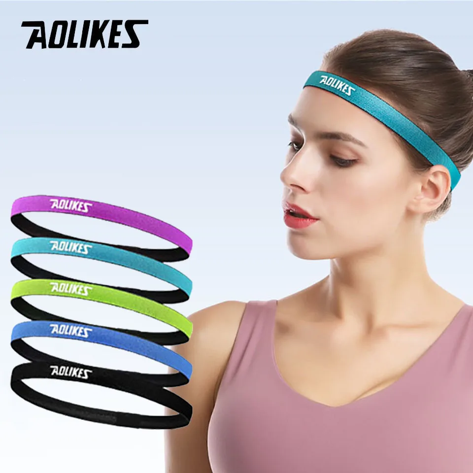 AOLIKES Unisex-Sport-Haarband, rutschfest, Silikonstreifen, Schweißführung, elastische Stirnbänder, Schweißband, Yoga, Laufen, Fitness, Haar