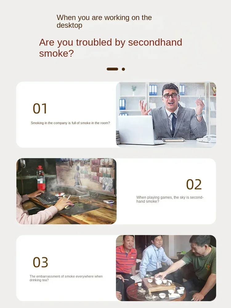 Office anti second-hand smoke purifier for desktop use, household cigarettes for indoor use