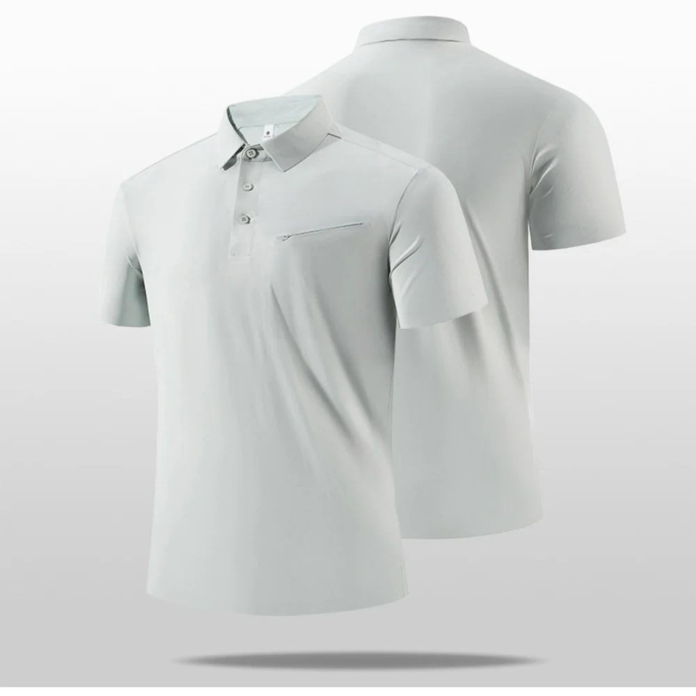 High Quality Fashion Seamless Golf shirts Luxury Colder Lapel Short Sleeve T-shirts breathable Sportswear Polo Shirts Men