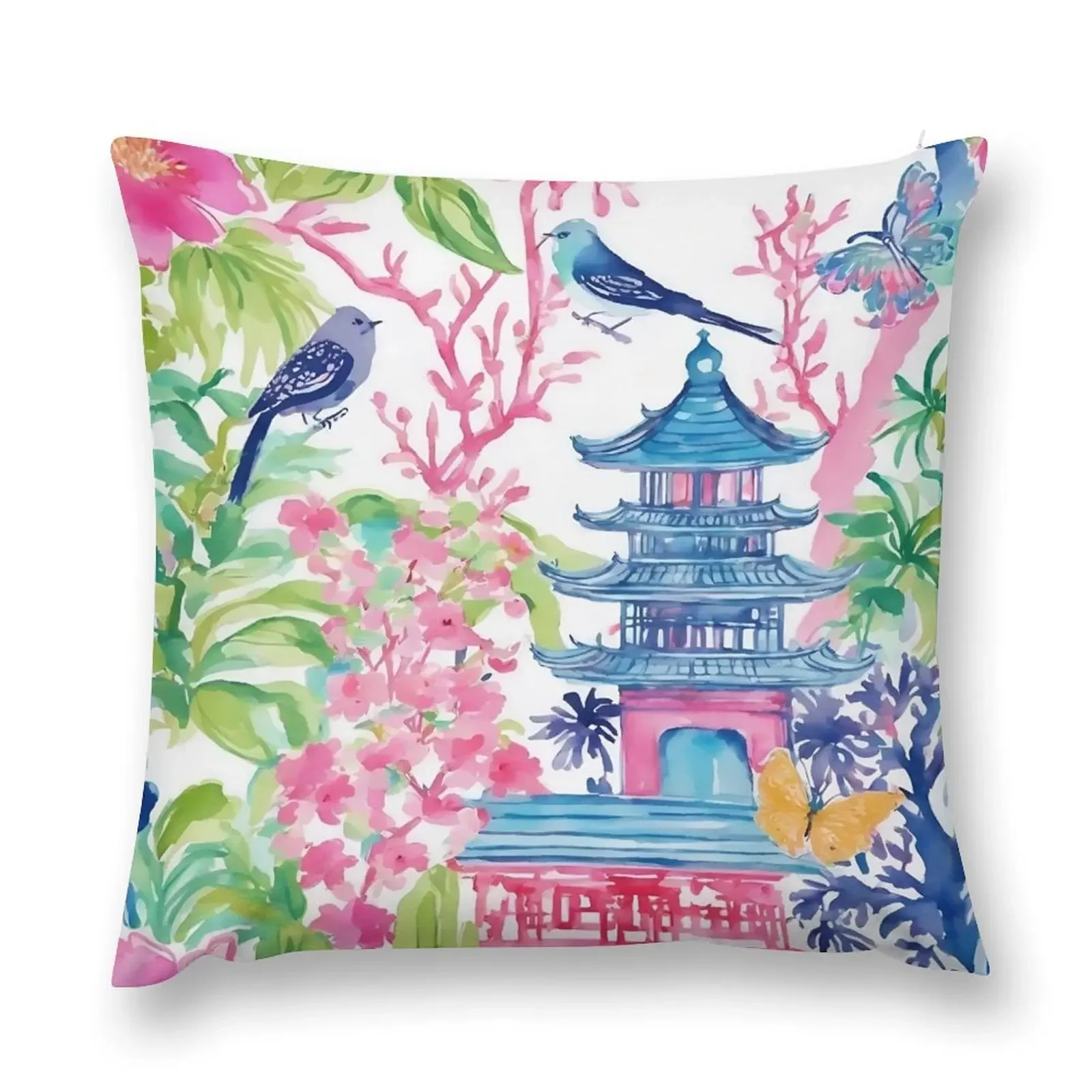 

Colorful pagodas and birds Throw Pillow Bed pillowcases pillowcases for sofa cushions pillow