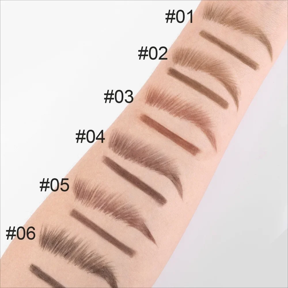 Lápiz de cejas de doble cabeza resistente al agua, crema para cejas precisa triangular ultrafina marrón con pincel, maquillaje d