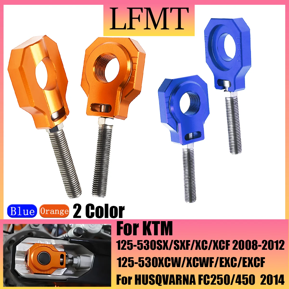 

For KTM SX450F SX SXF XC XCF 125 250 300 350 450 2013-2022 SXF 250 450 Factory Edition2008-2016 Rear Axle Blocks Chain Adjuster