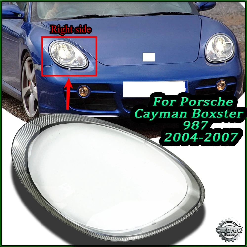 Headlamp Lens Glass Fit For Porsche Cayman Boxster 987 2004 05 06 2007 Car Headlight Shell Headlamp Cover Replace Lamp Shade