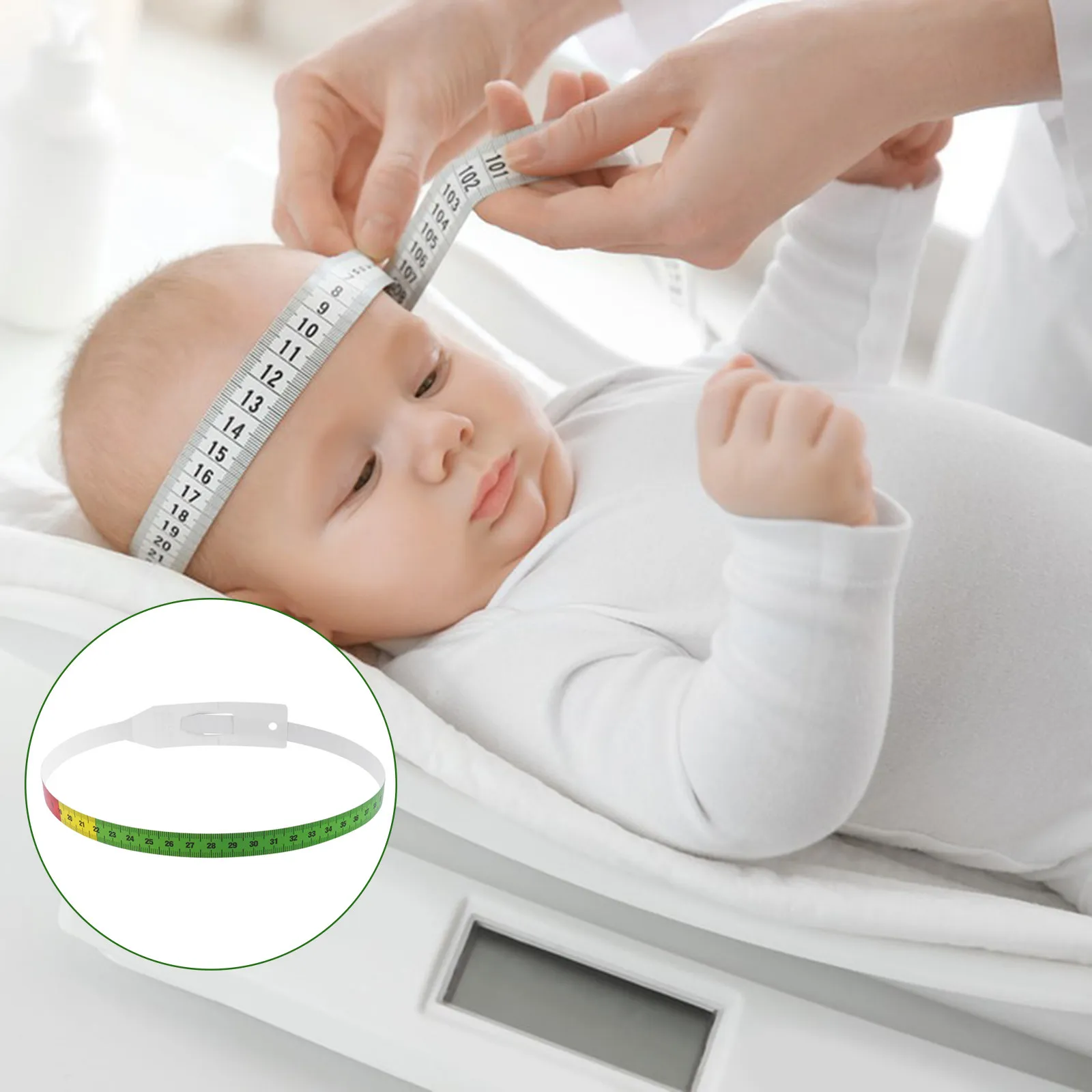

3Pcs Pediatric Head Circumference Measuring Tape Flexible Retractable PP Body Measurement Tool for Children Arm Clothes Length