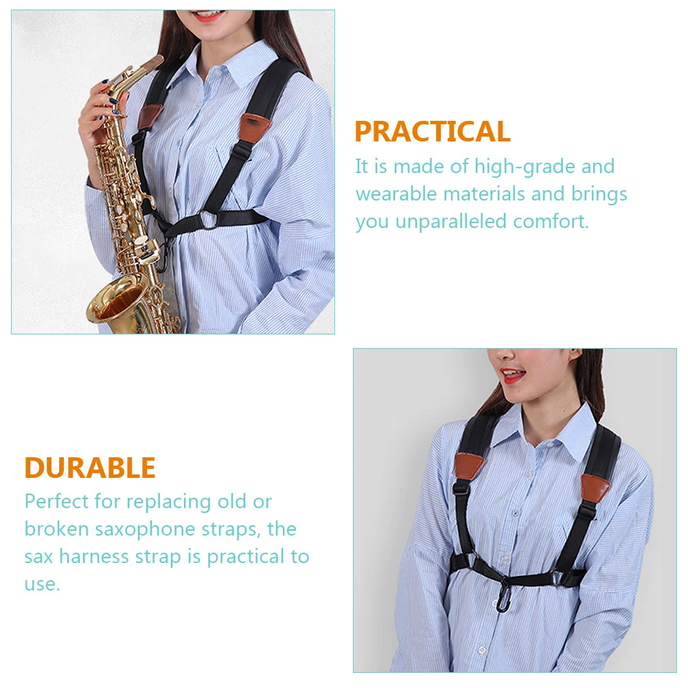 

Saxophone Strap Chest Shoulders Neck for Alto Harness Double Nylon Webbing Straps