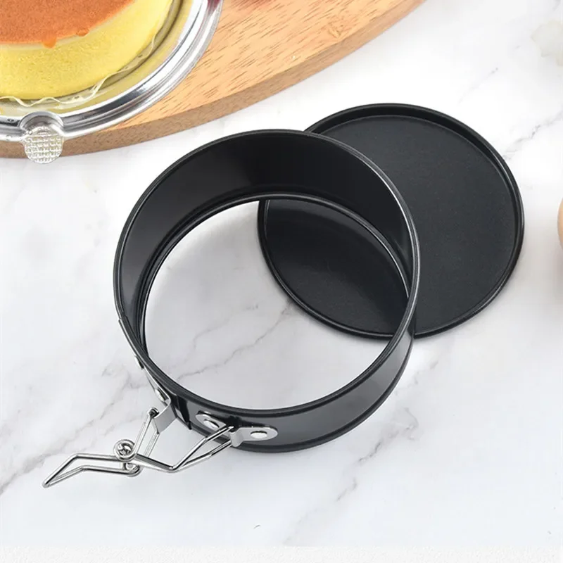 4inch Round Cake Mold Lock Live Bottom Round Mousse Honeycom Carbon Steel Cake Mold Baking Kitchen Utensils