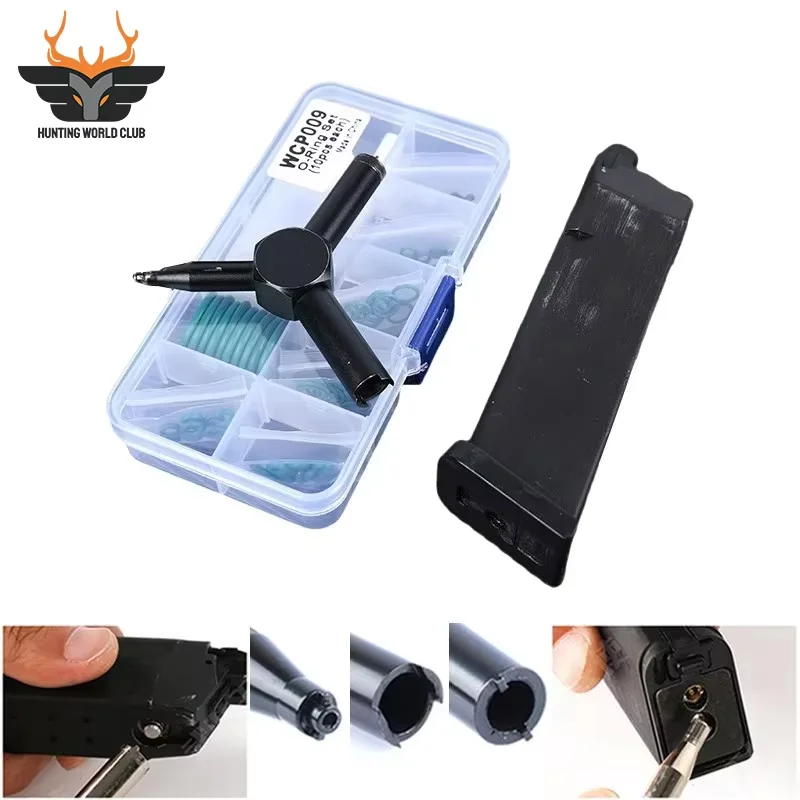 

Tactical Magazine Fluorine Rubber O Ring Set For GBB Marui TM Glock 17 G17 Green Flat Silicone Ring Seal Gasket Airsoft Hunting