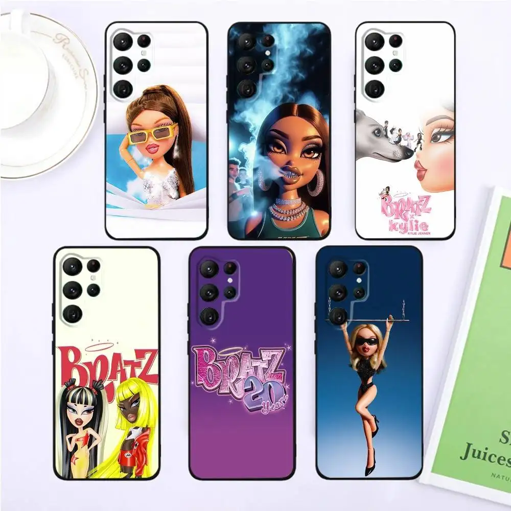 

Cute B-Bratz Doll Phone Case For Samsung S25,S24,S23,22,21,Ultra,Pro,S10,S30Plus,20lite Black Cover